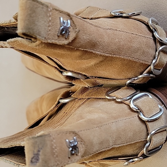 Sam Edelman Bellamie Western Harness Cowgirl Ankle Boots Size 10 - Picture 4 of 9